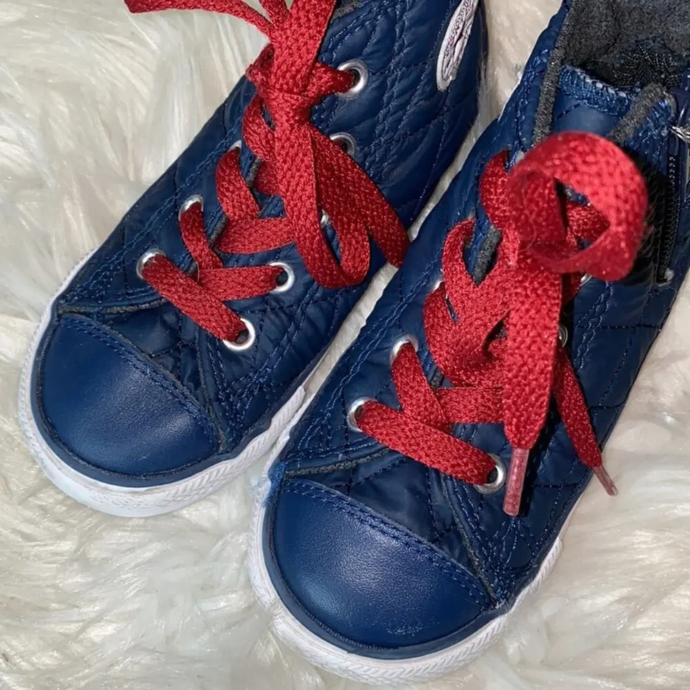 Converse All Star Blue Nylon Quilted Zip Lace 8